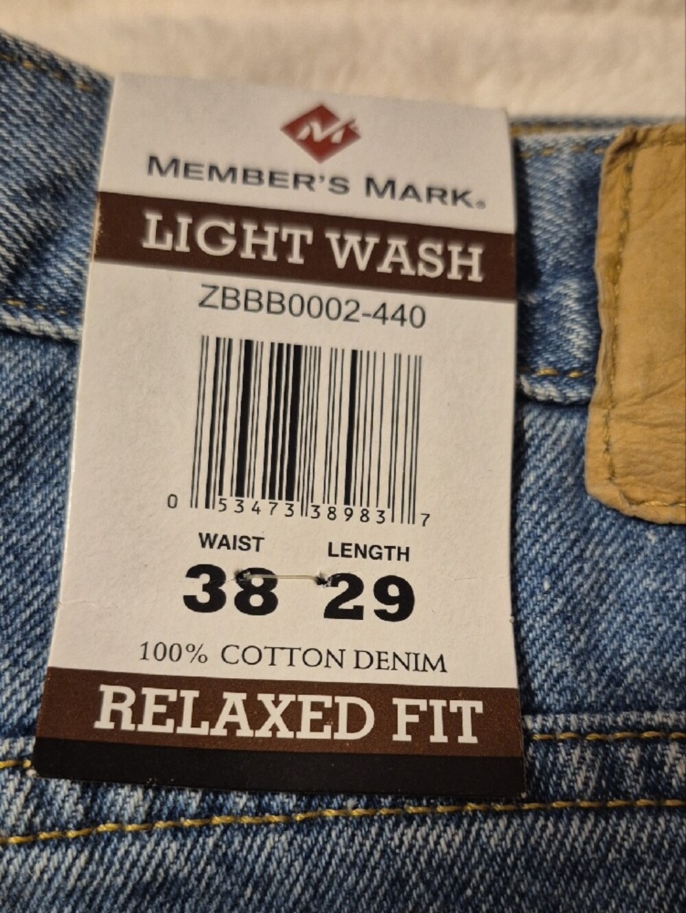Member's Mark Men's Relaxed Fit Light Wash Blue Jeans - Picture 4 of 10